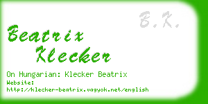 beatrix klecker business card